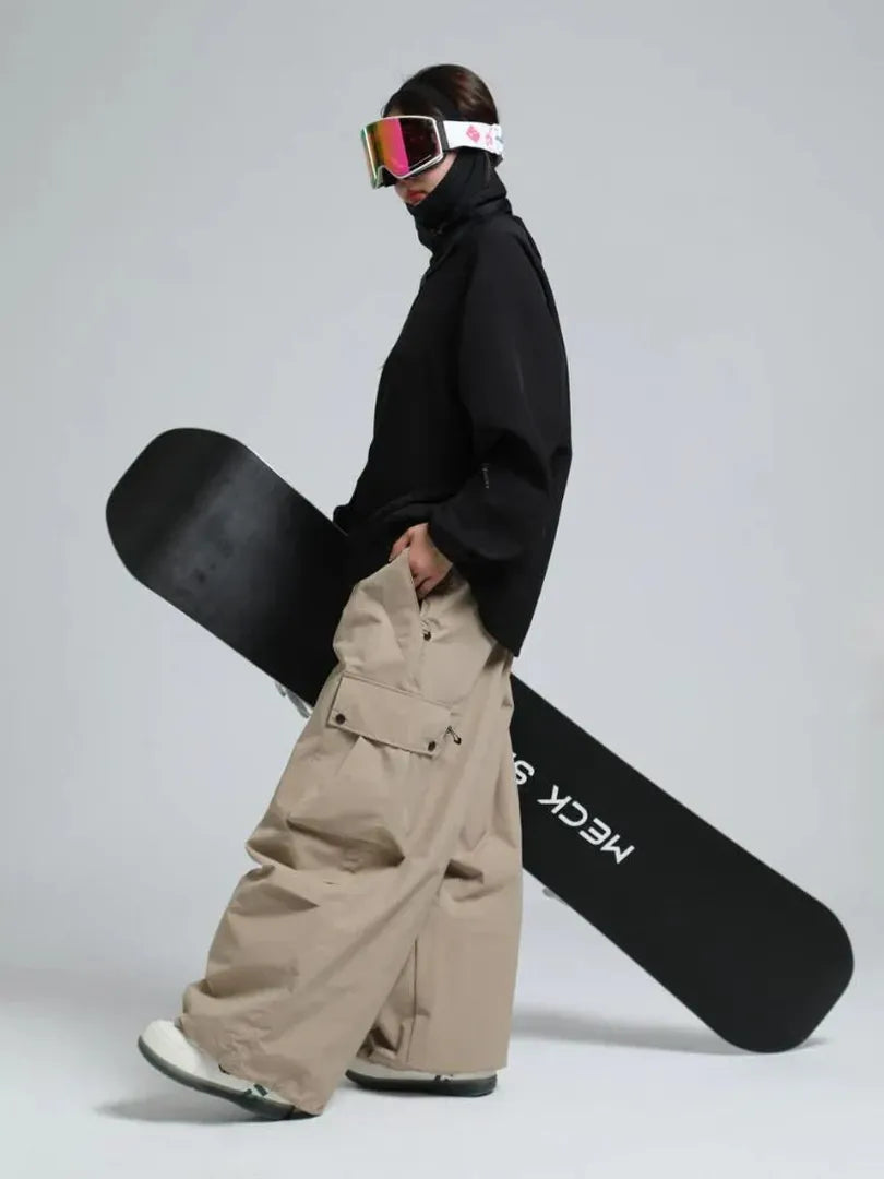 Unisex Spodnie Cargo Snowboardowe – Luźne Spodnie Śniegowe