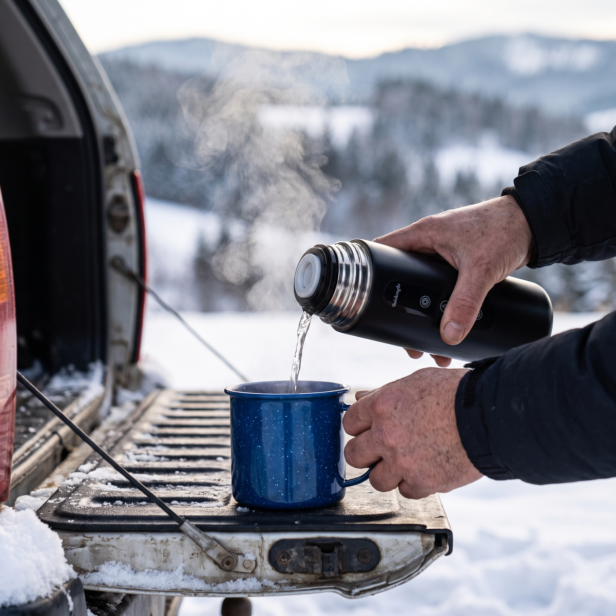 Car kettle 12 V/24 V 96 W - 304 steel, LED display