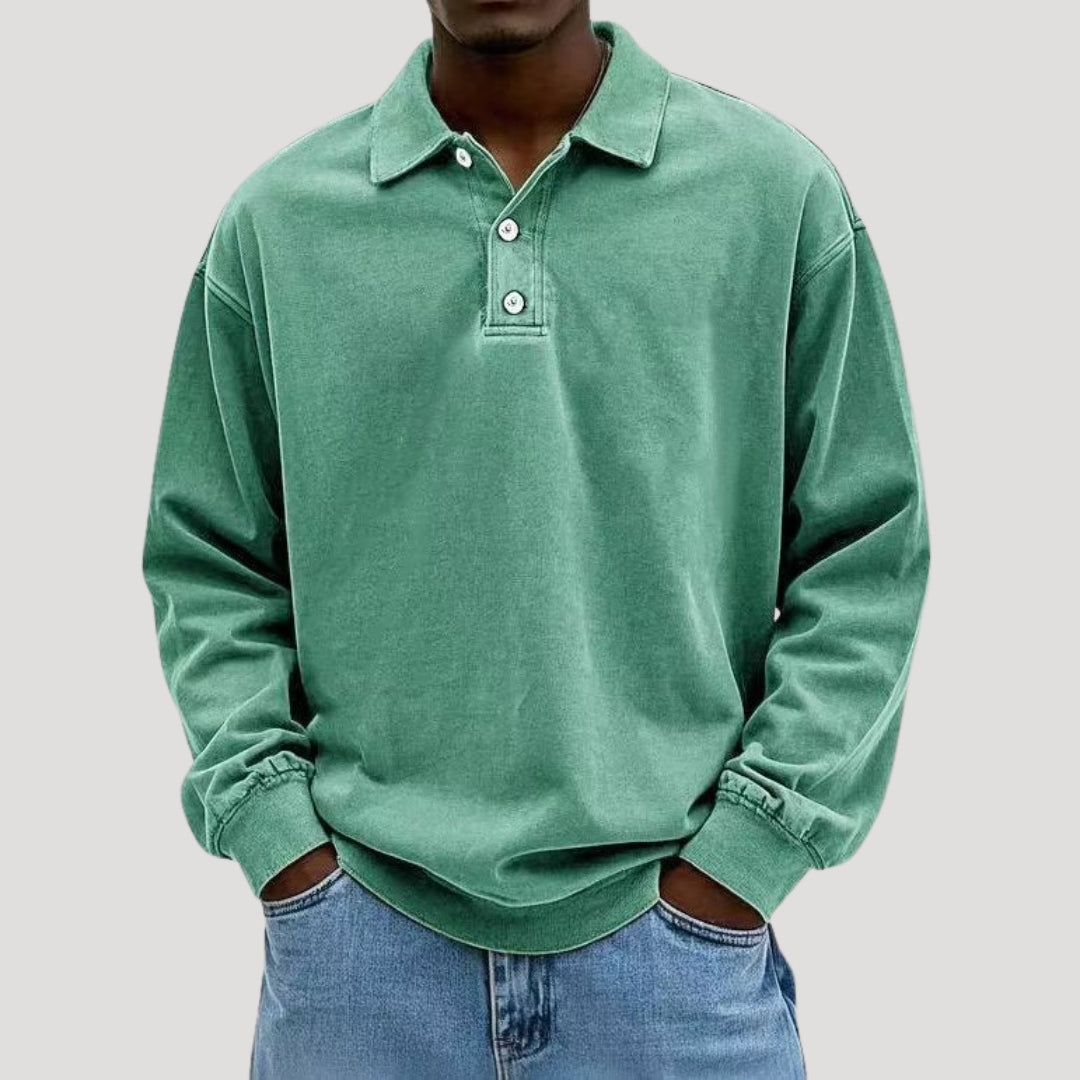 Casualowa męska koszulka polo z długim rękawem