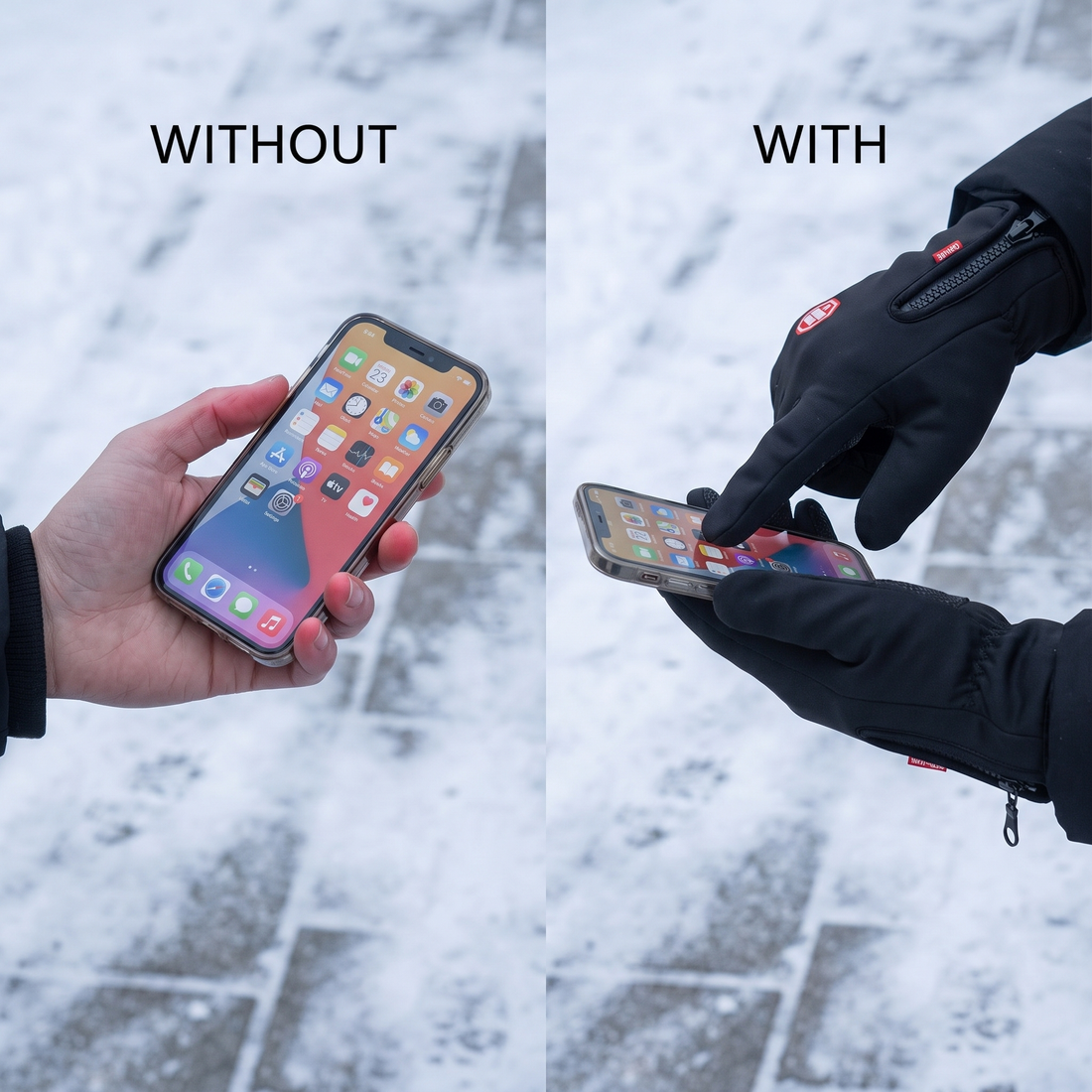 USB heated gloves - touchscreen, 3 heating levels