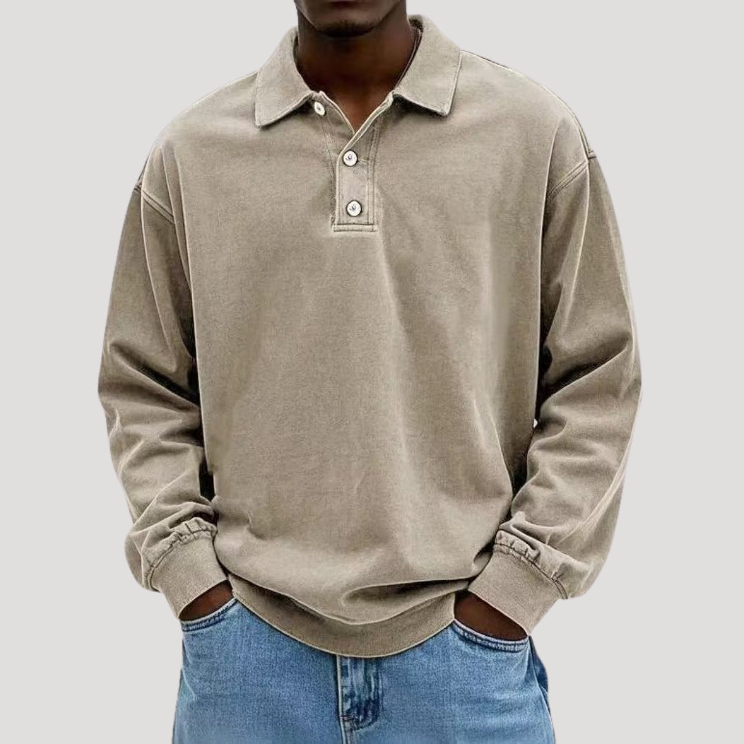 Casualowa męska koszulka polo z długim rękawem