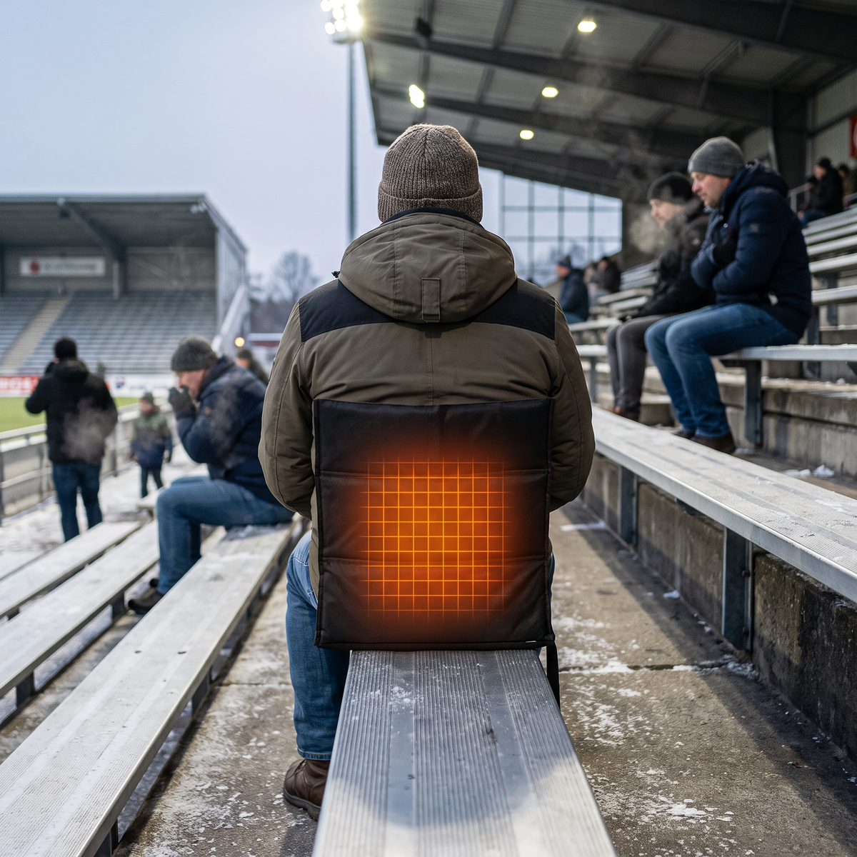 USB heated folding cushion - backrest, 3 levels, 600D fabric