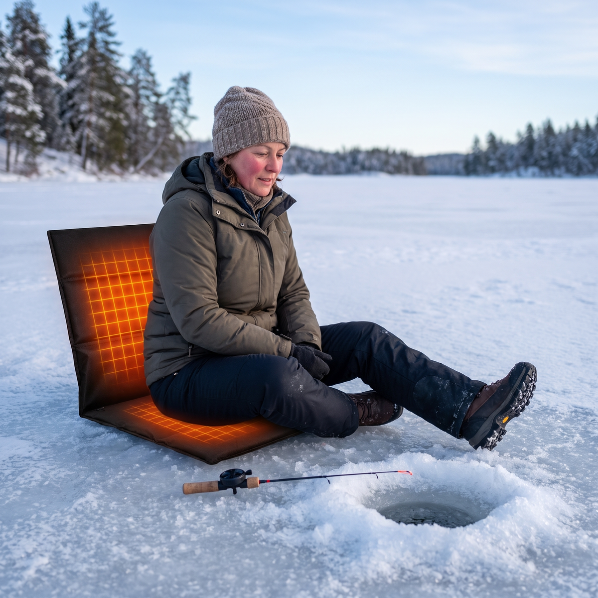 USB heated folding cushion - backrest, 3 levels, 600D fabric
