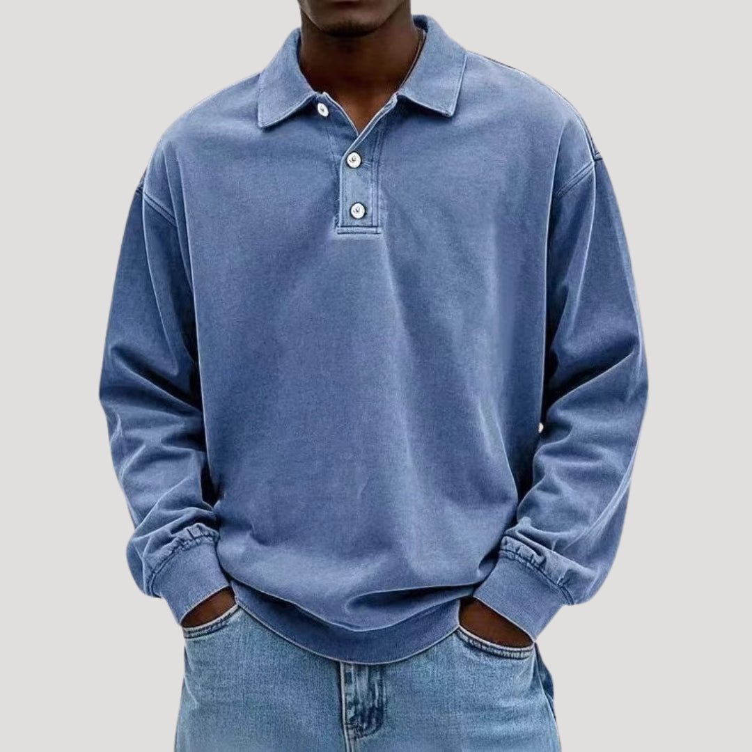 Casualowa męska koszulka polo z długim rękawem