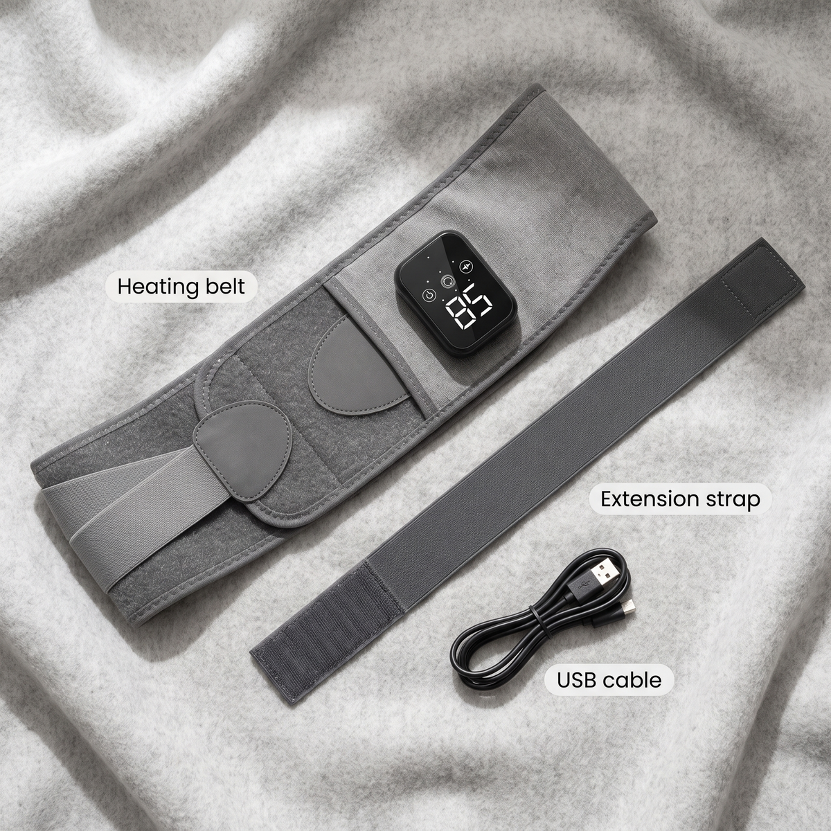 Wireless heating belt 2000 mAh - vibration massage, 3 levels