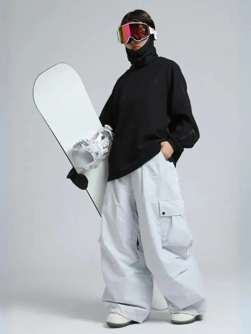 Unisex Spodnie Cargo Snowboardowe – Luźne Spodnie Śniegowe