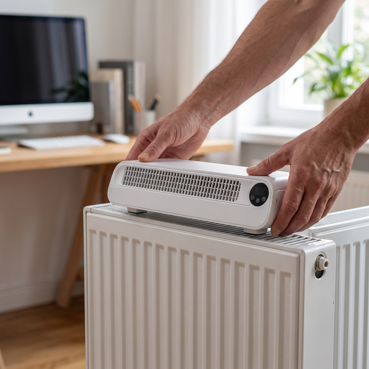 USB radiator fan - temperature sensor, timer, magnetic