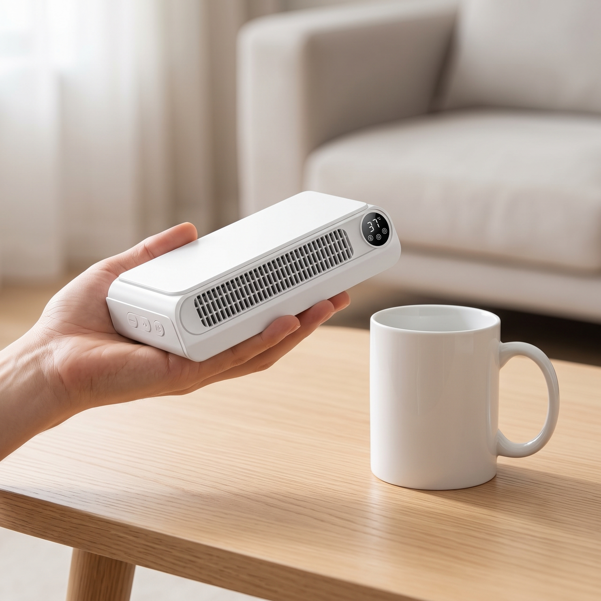 USB radiator fan - temperature sensor, timer, magnetic