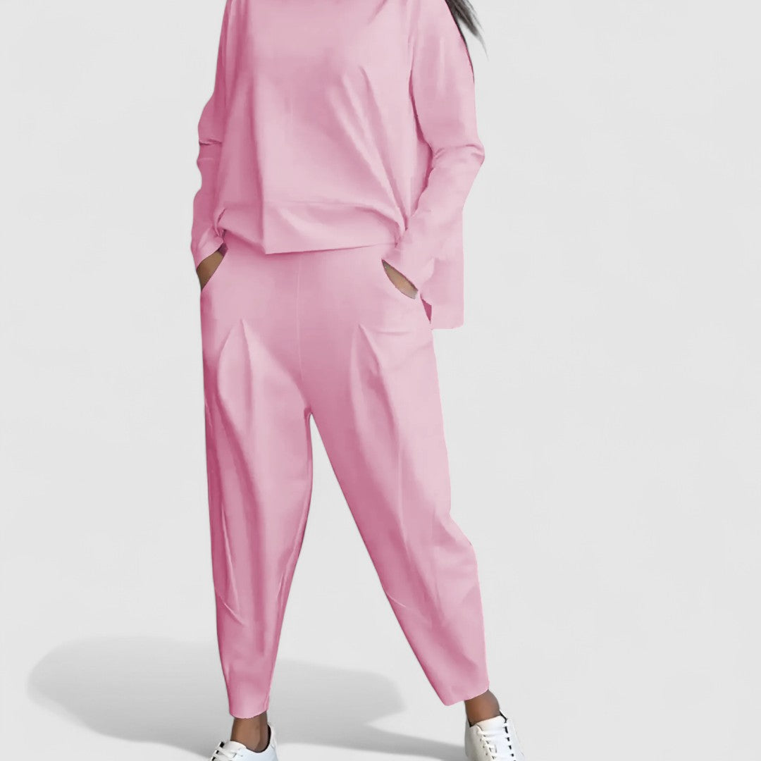 Damski Zestaw Codzienny Top I Spodnie Haremki | Długi Rękaw