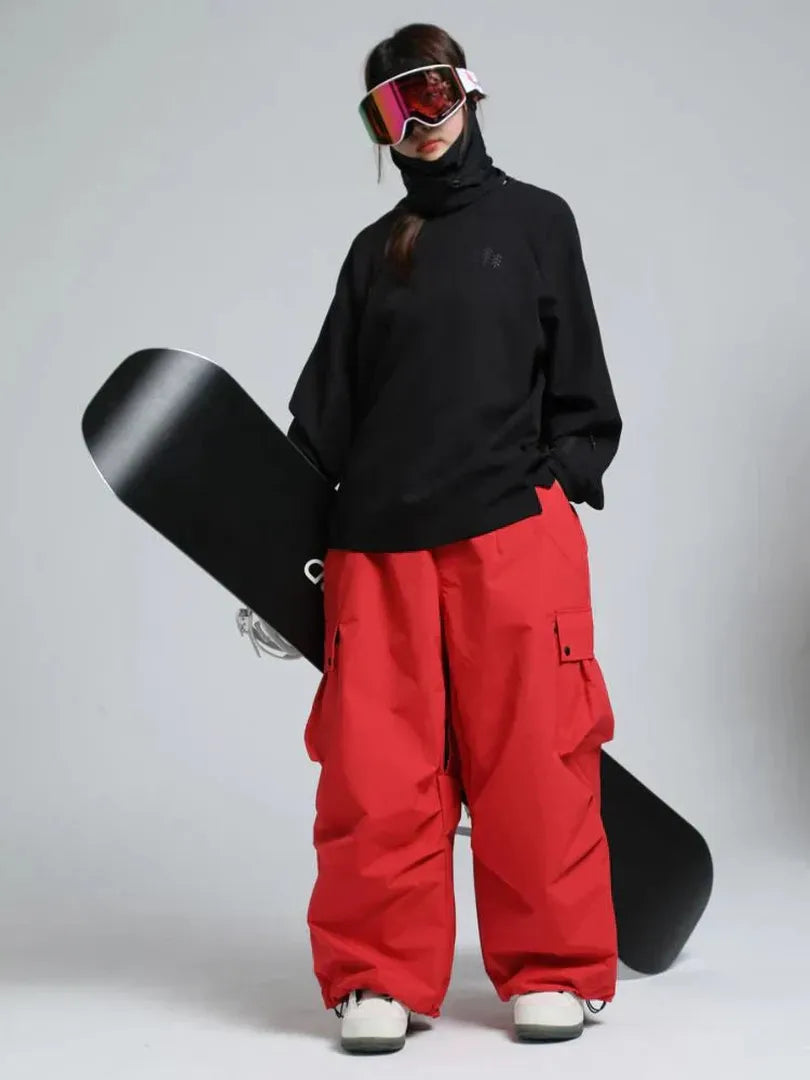 Unisex Spodnie Cargo Snowboardowe – Luźne Spodnie Śniegowe