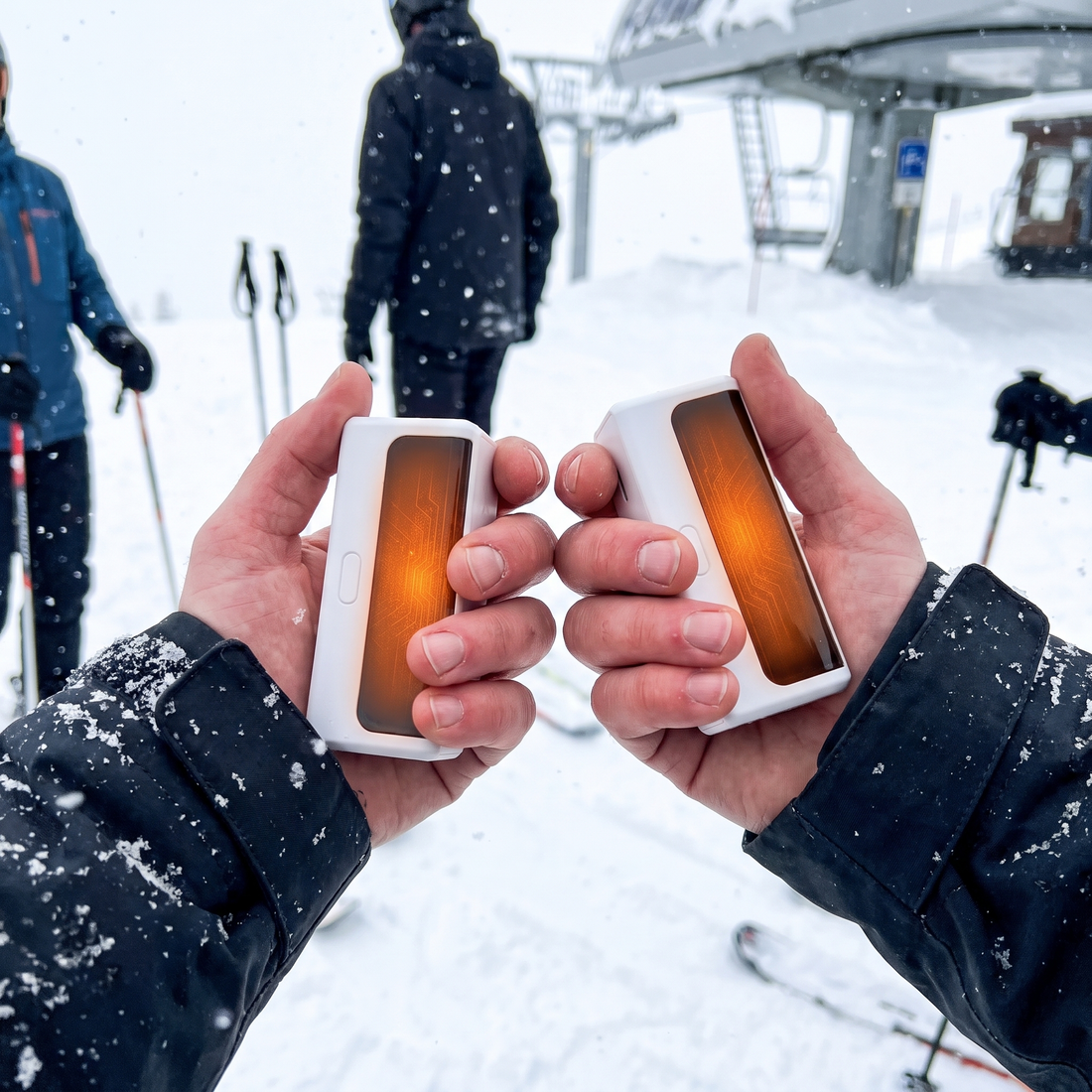 Hand warmers, 2 pcs., 6000 mAh - USB-C, double-sided, up to 20 h