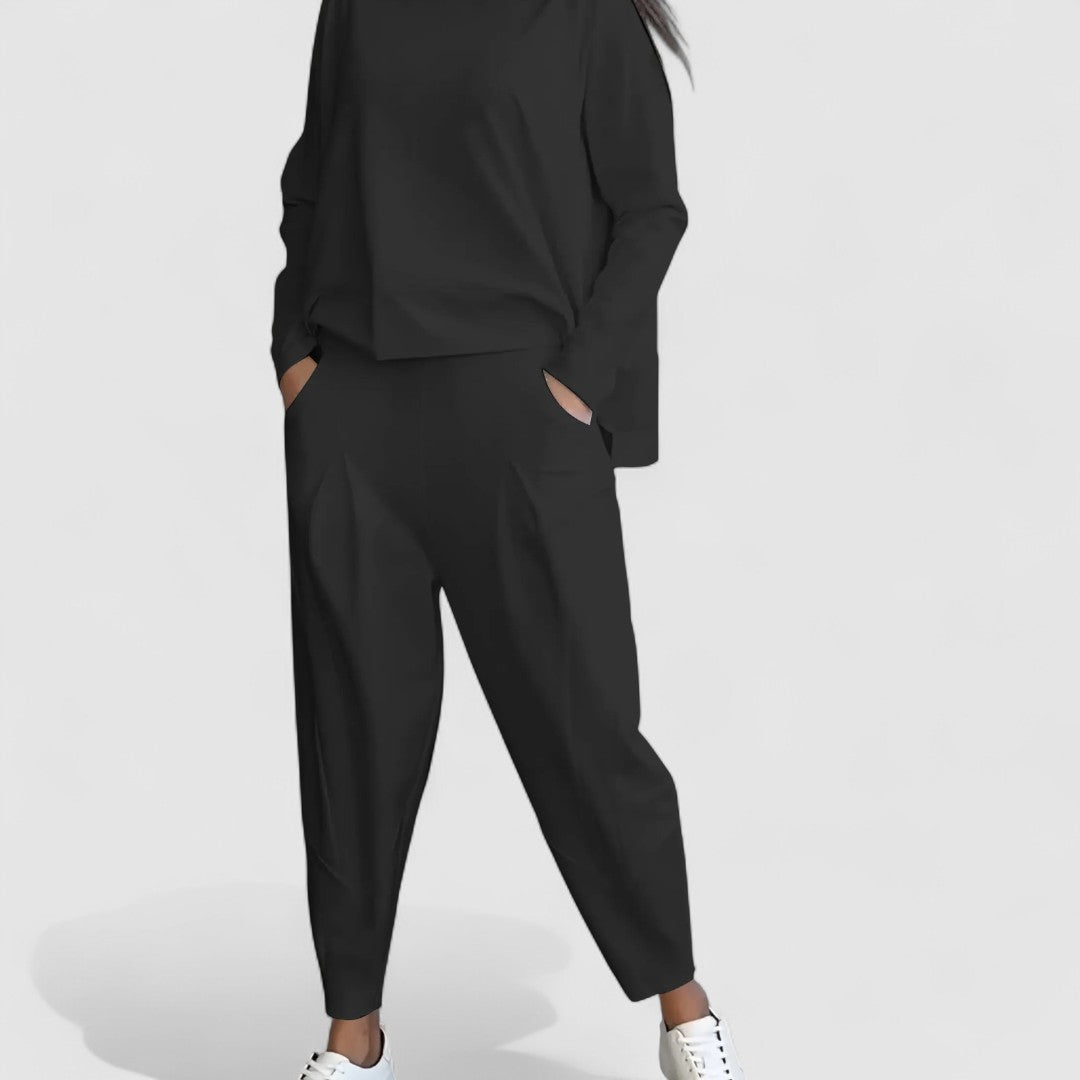 Damski Zestaw Codzienny Top I Spodnie Haremki | Długi Rękaw