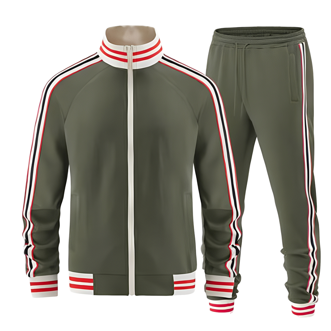 Dzianinowy komplet dresowy z paskami