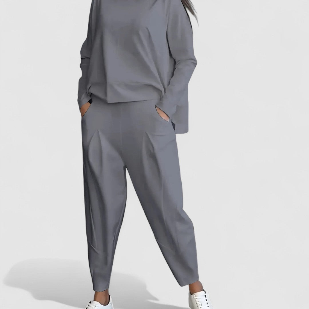 Damski Zestaw Codzienny Top I Spodnie Haremki | Długi Rękaw