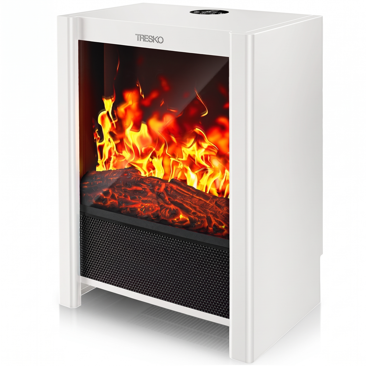 Freestanding 2000 W electric fireplace - LED flame effect, WiFi