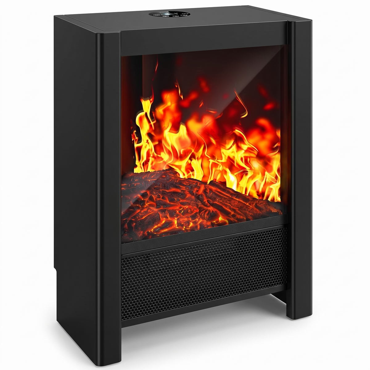 Freestanding 2000 W electric fireplace - LED flame effect, WiFi