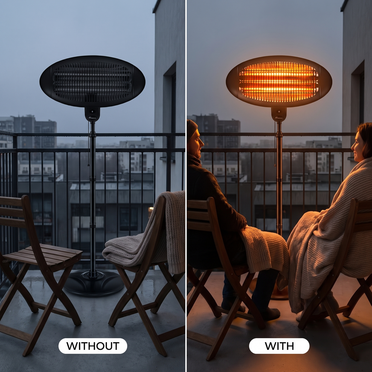 2000 W patio heater, freestanding - 3 levels, LED display