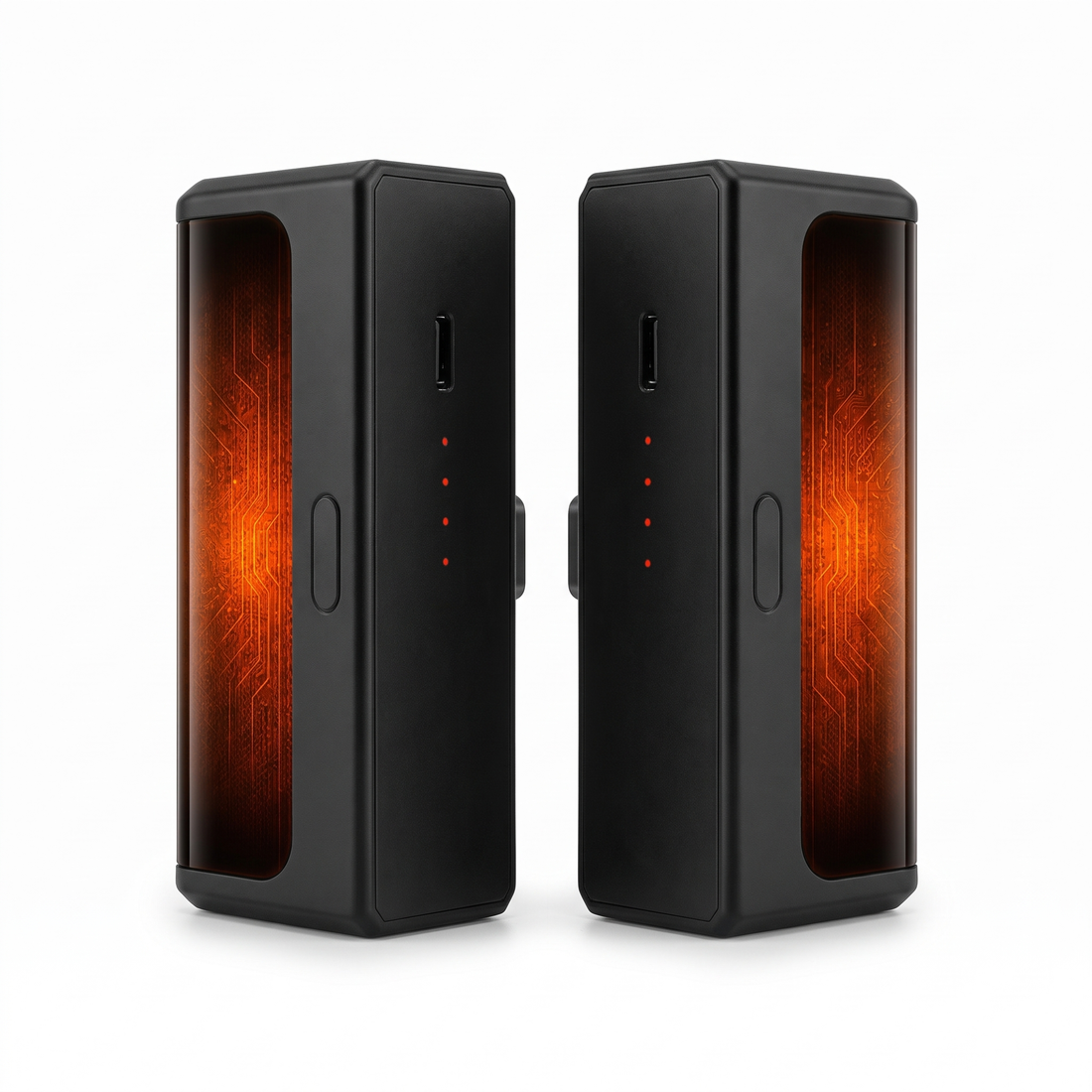 Aluminium hand warmers, 2 pcs. - 6000 mAh, double-sided heating