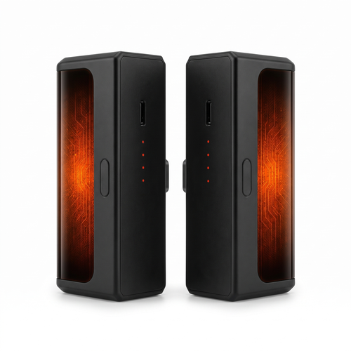 Aluminium hand warmers, 2 pcs. - 6000 mAh, double-sided heating