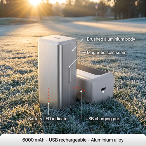 Aluminium hand warmers, 2 pcs. - 6000 mAh, double-sided heating