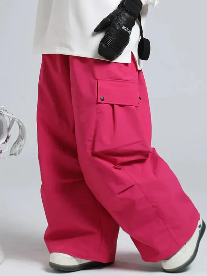 Unisex Spodnie Cargo Snowboardowe – Luźne Spodnie Śniegowe