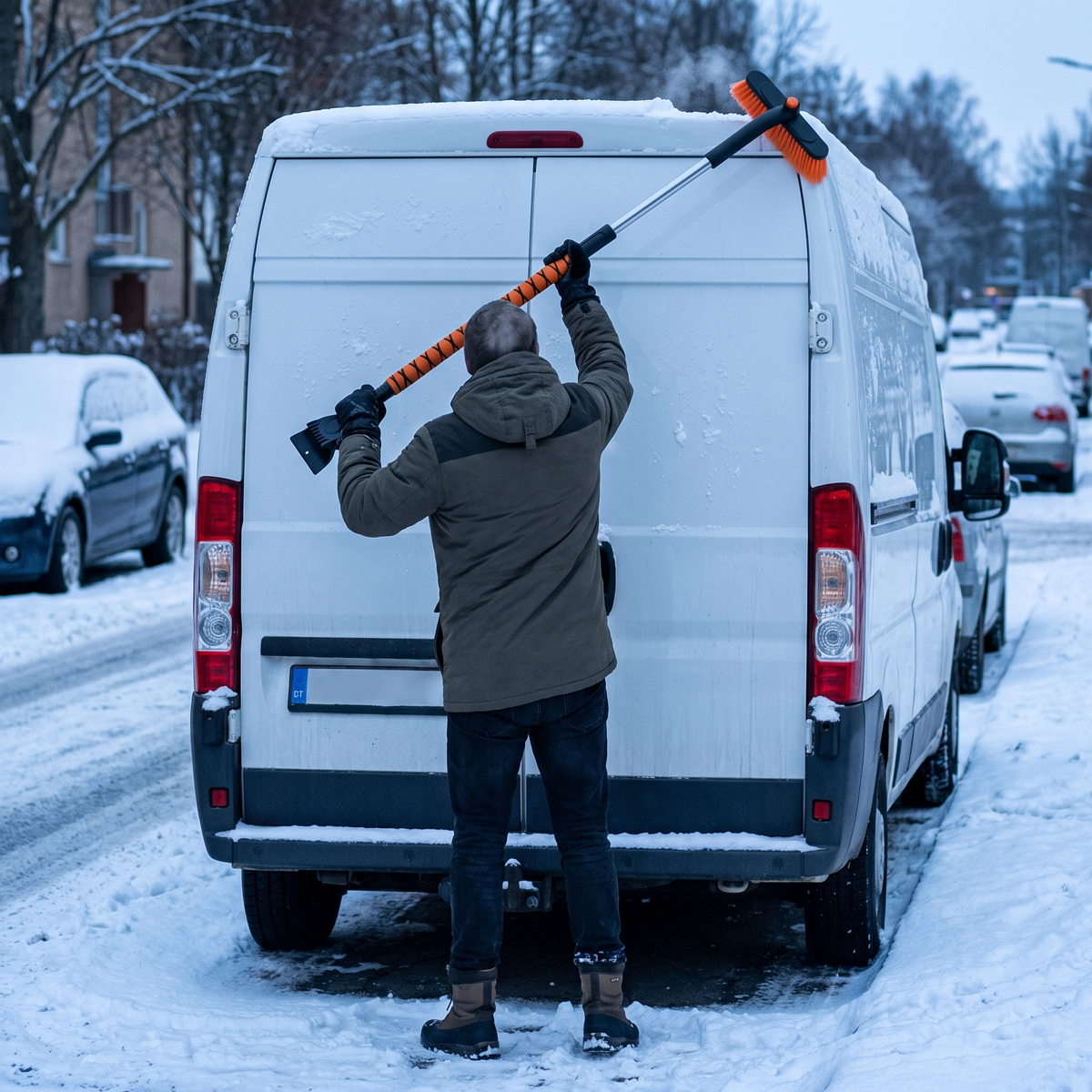 80 cm telescopic snow brush 3-in-1 - scraper, squeegee