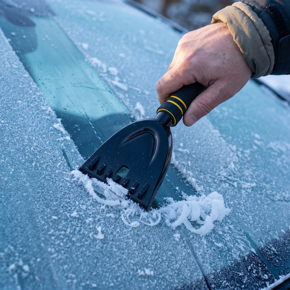 ABS window scraper - serrated edge, non-slip handle