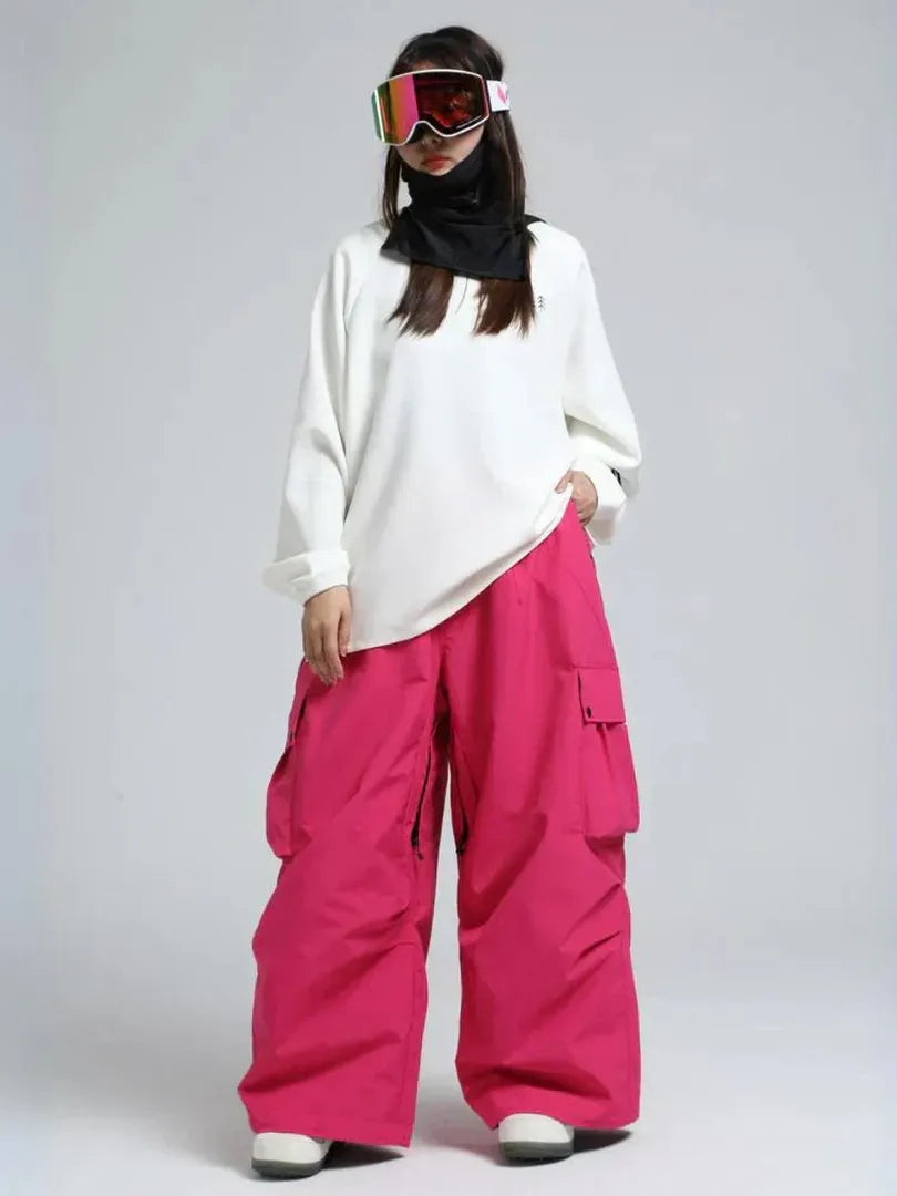 Unisex Spodnie Cargo Snowboardowe – Luźne Spodnie Śniegowe
