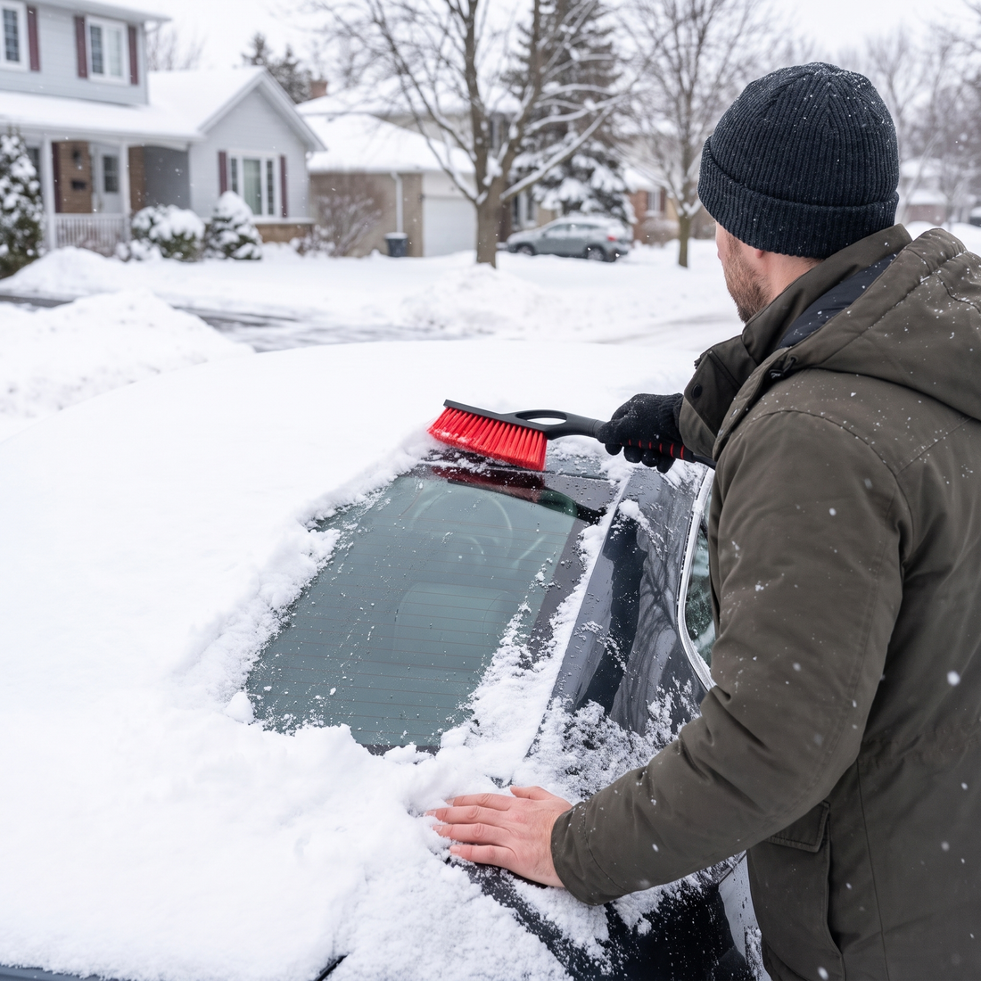 60 cm snow brush - 11 cm scraper, soft bristles