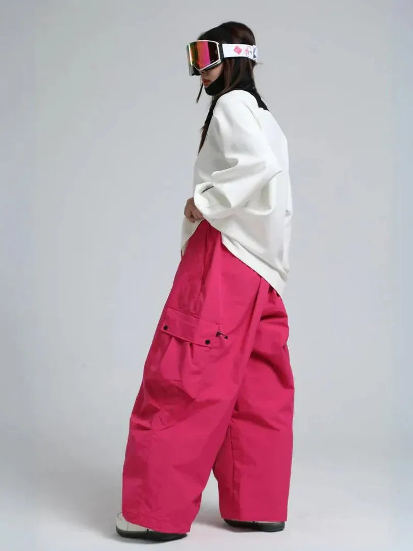 Unisex Spodnie Cargo Snowboardowe – Luźne Spodnie Śniegowe