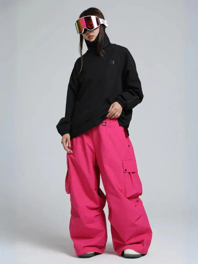 Unisex Spodnie Cargo Snowboardowe – Luźne Spodnie Śniegowe