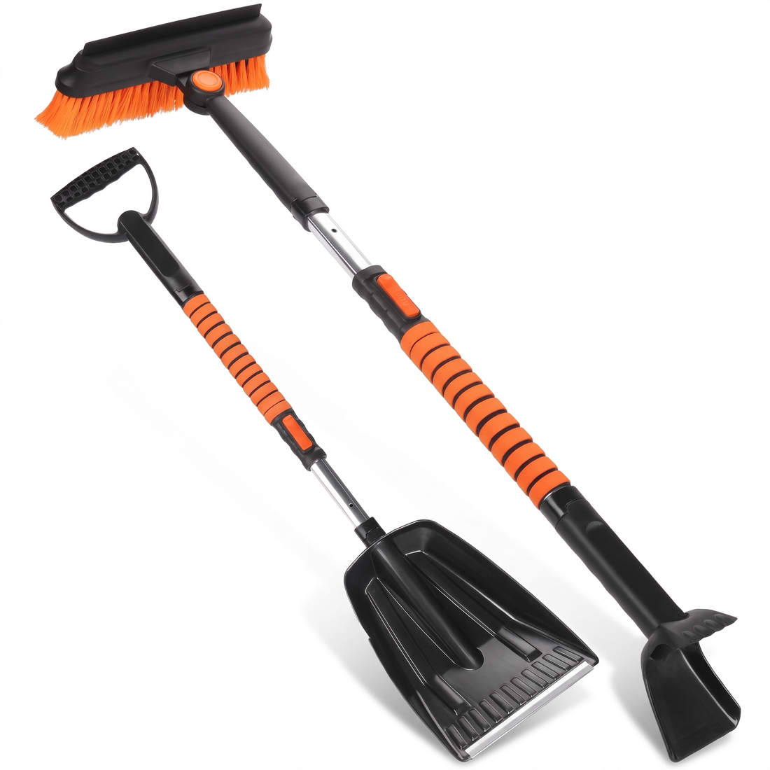 5-in-1 snow removal set - double-sided brush, D-handle, telescopic