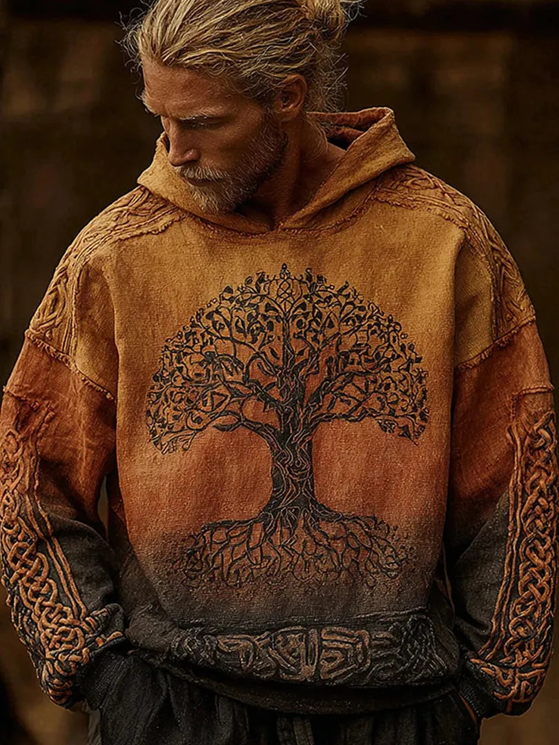 Męska Viking Bluza Z Nadrukiem I Długim Rękawem | Oversize