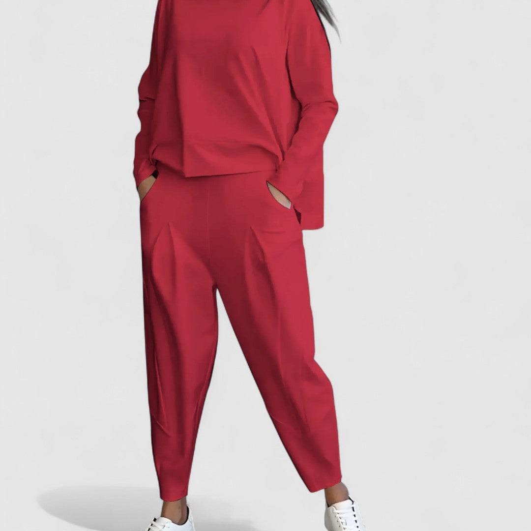 Damski Zestaw Codzienny Top I Spodnie Haremki | Długi Rękaw