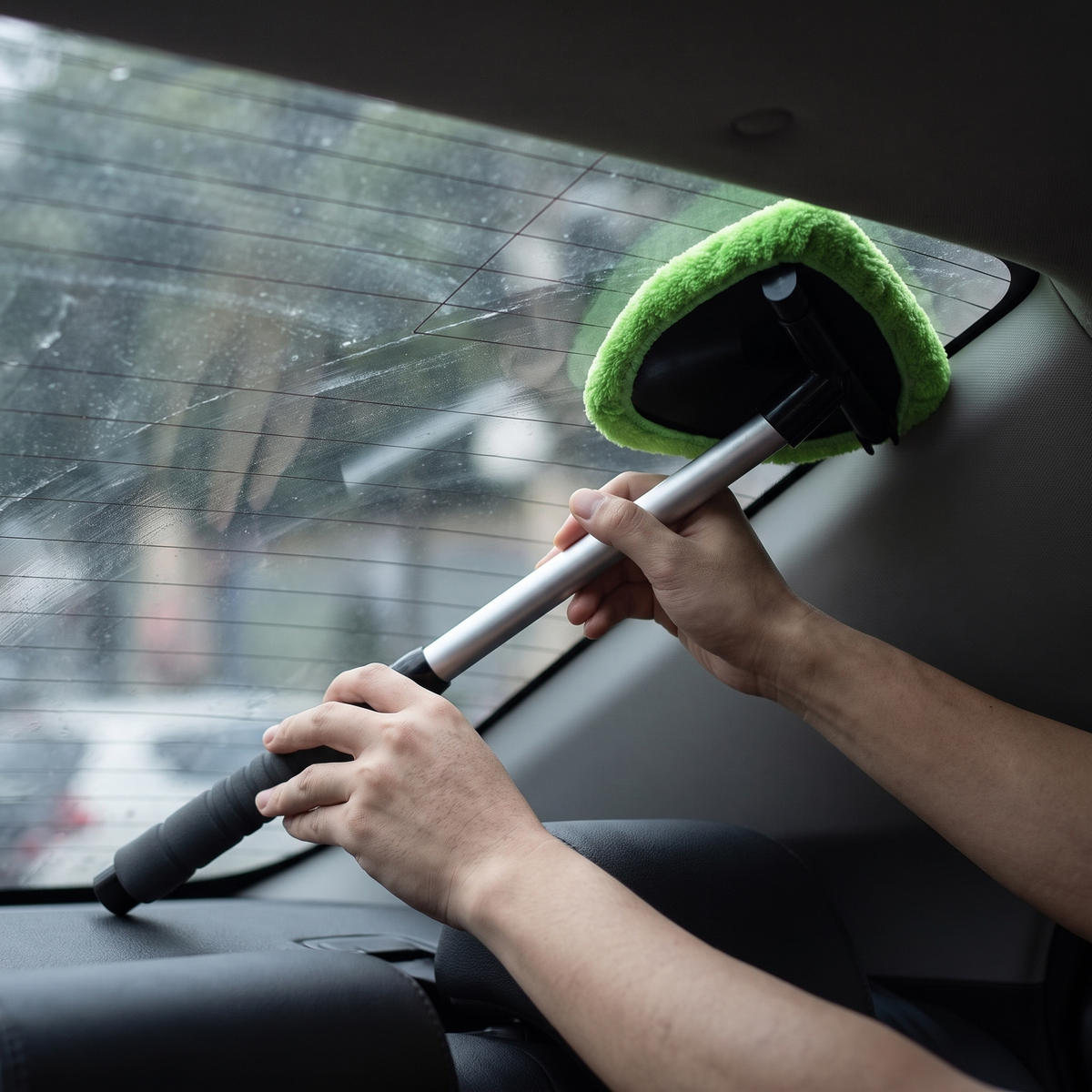 8-in-1 window cleaning set - telescopic handle, 5 microfiber inserts