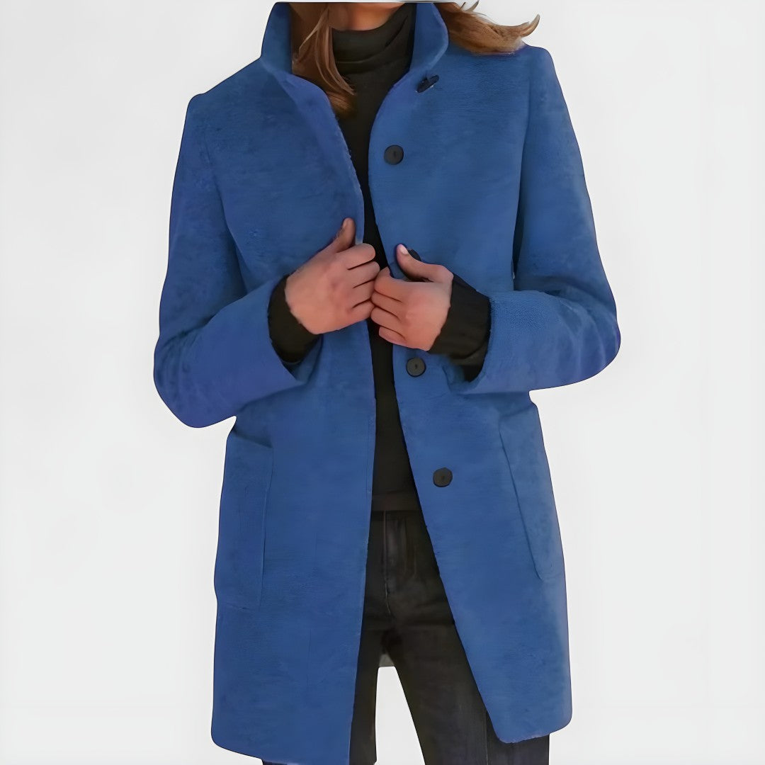 Damski Luźny Płaszcz Zimowy | Z Guzikami