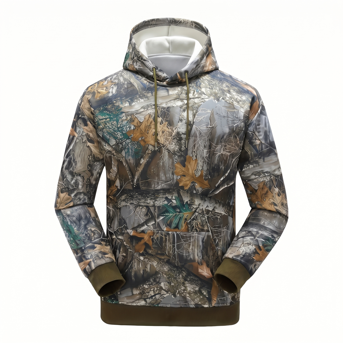 Heated hooded sweatshirt, 7 zones - camouflage, USB-powered, unisex
