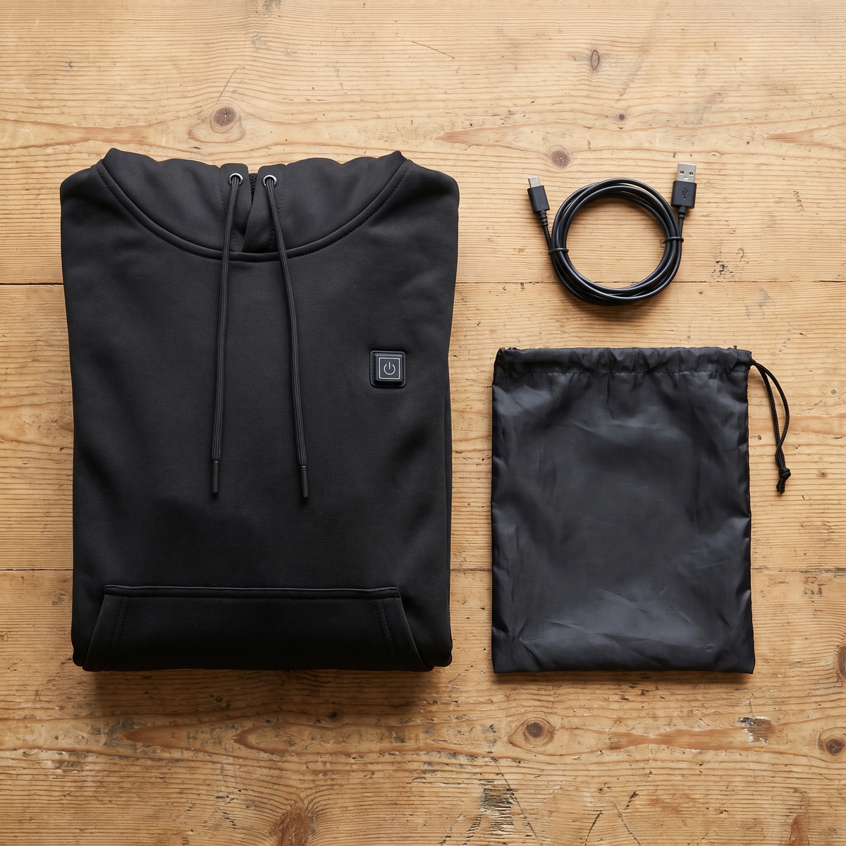 USB heated hoodie - 7 heating zones, 3 heat levels