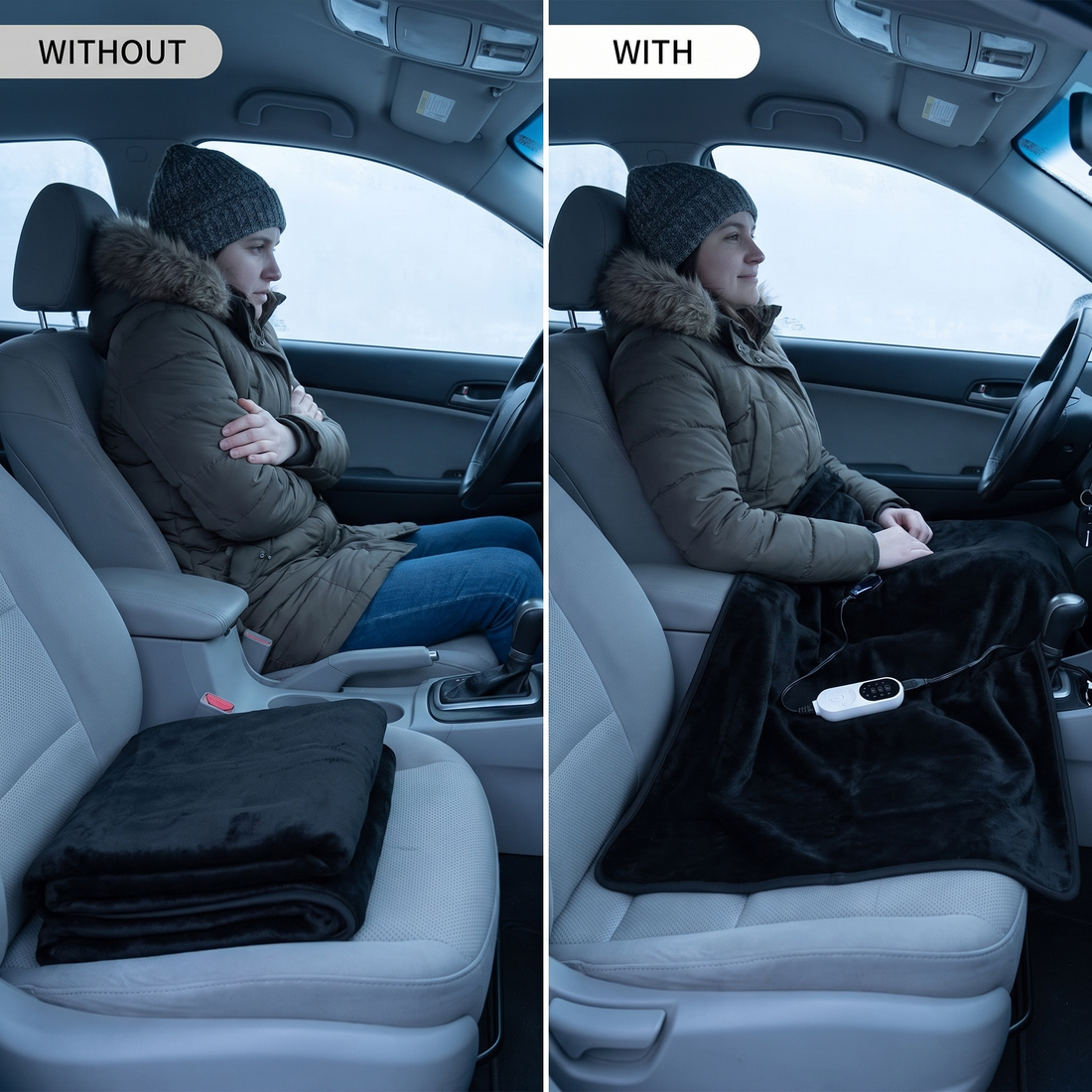 12 V heated car blanket - 9 heat levels, 2/8/12 h timer