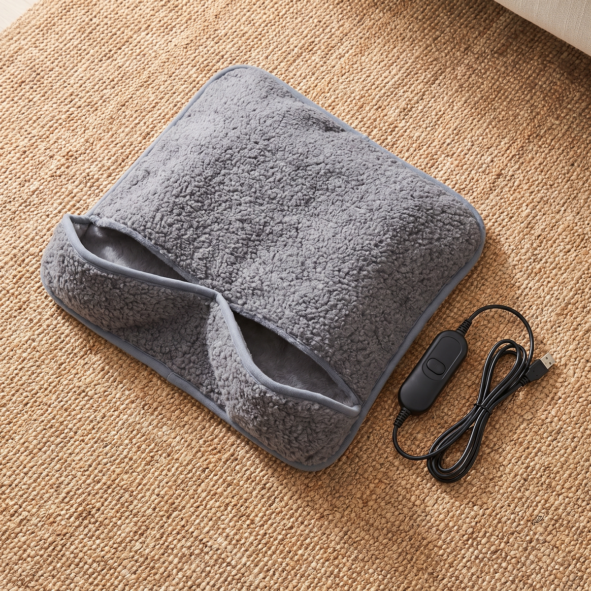 Ogrzewacz stóp USB 41x41 cm - 5 poziomów ciepła i timer do 10 h