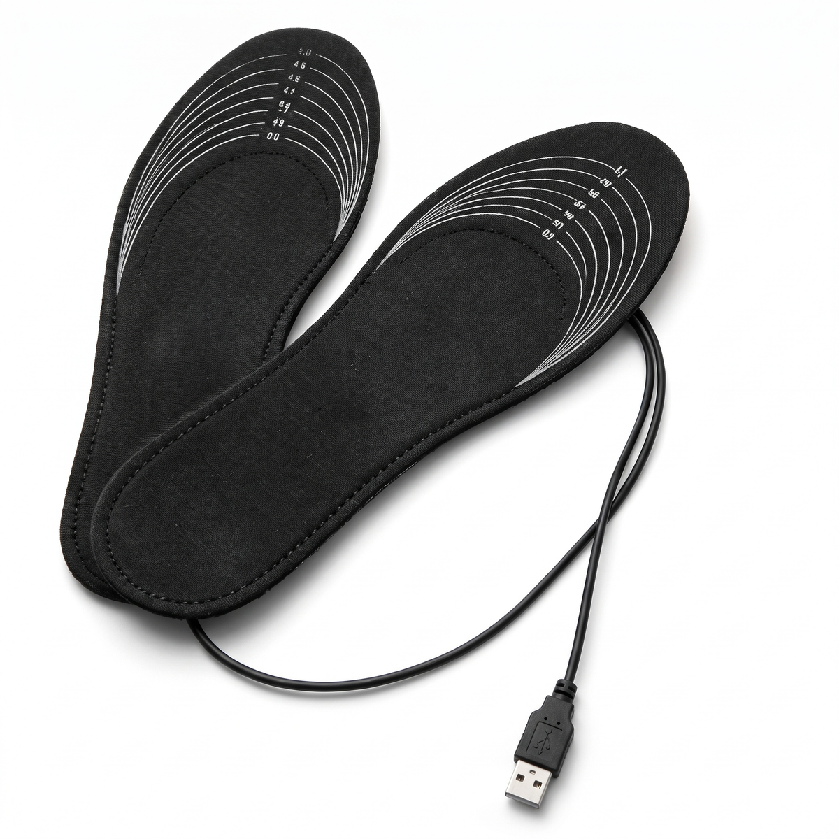 USB heated shoe insoles - trimmable, sizes 35-45