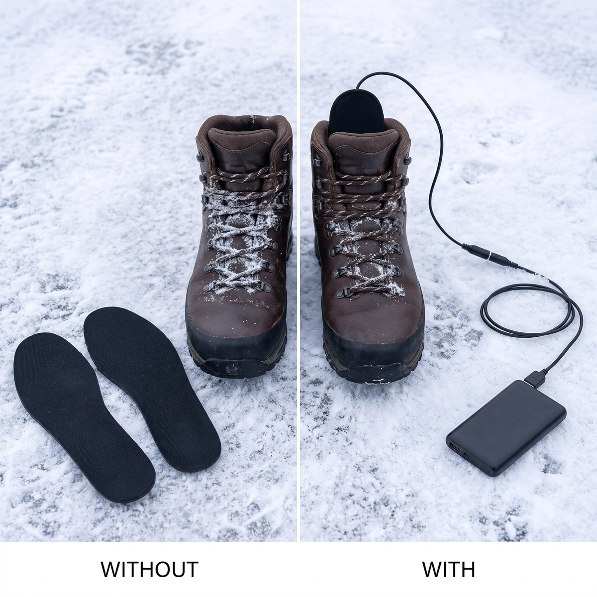 USB heated shoe insoles - trimmable, sizes 35-45