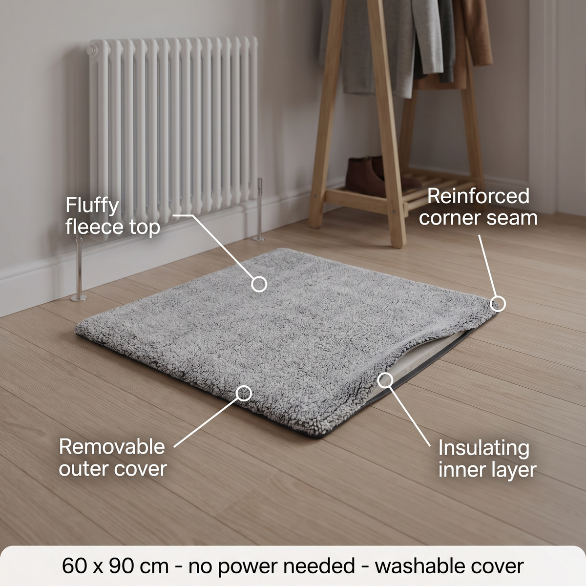 Mata samoogrzewająca dla psa i kota - folia aluminiowa, 60x90 cm