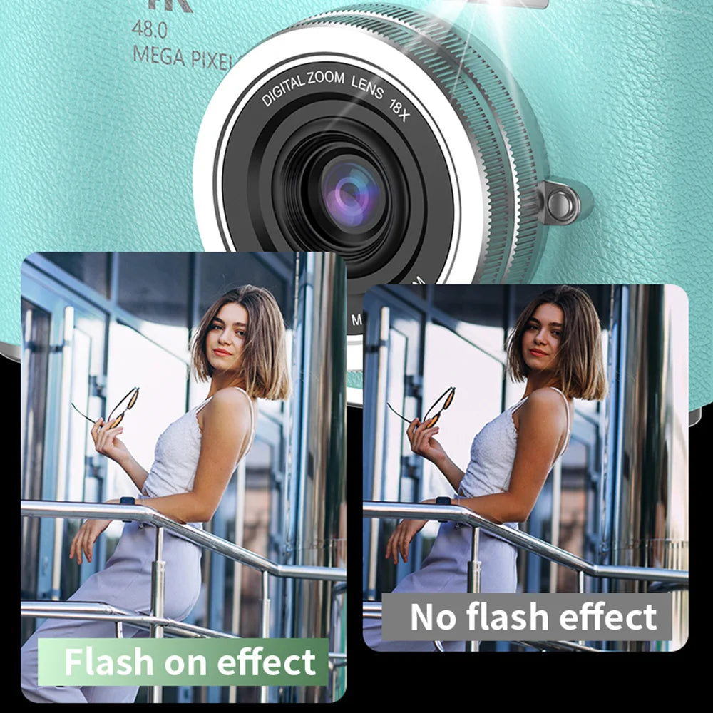 4K Digital Camera | 48MP Sensor, 8x Zoom, 180° Tilting Screen, Compact for Photos and Videos