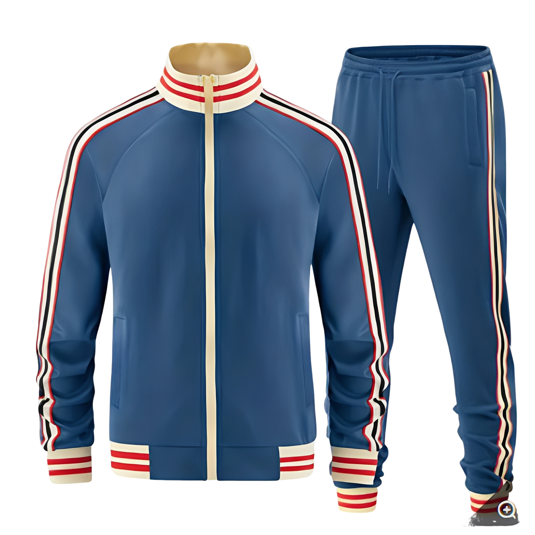 Dzianinowy komplet dresowy z paskami