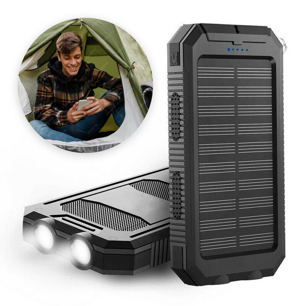 Waterproof Solar Power Bank 20000mAh