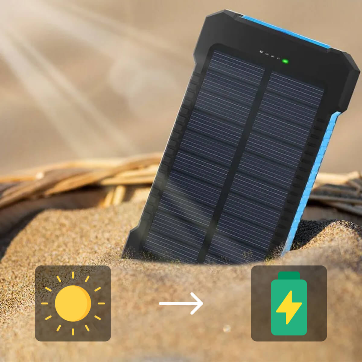 Wodoodporna Power Bank Solarna 20000mAh