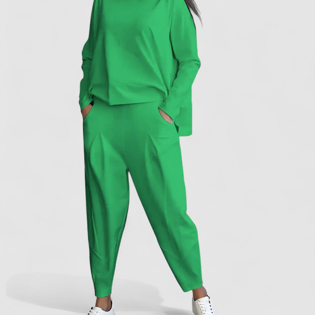 Damski Zestaw Codzienny Top I Spodnie Haremki | Długi Rękaw