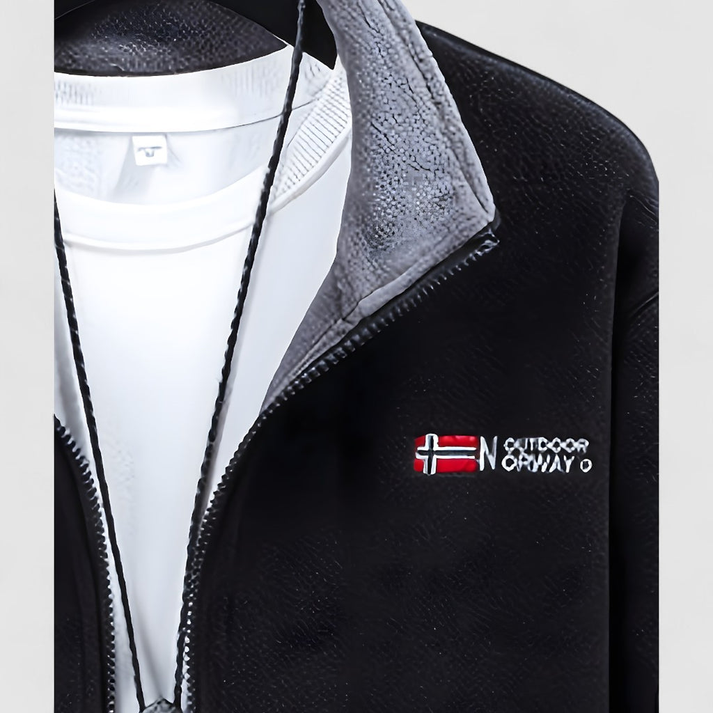 Męska Polarowa Kurtka Z Kołnierzem | Outdoor