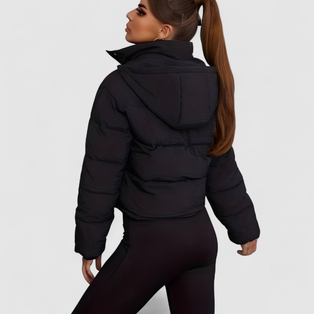 Stylowa Krótka Kurtka Puchowa | Z Zamkiem